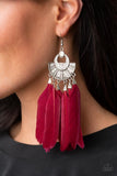 Plume Paradise - Red Earring