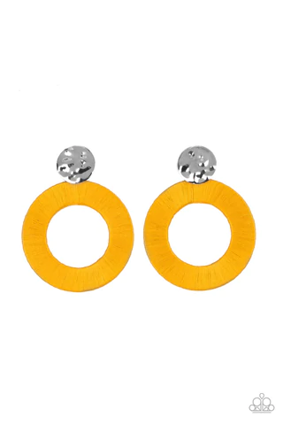 Strategically Sassy - Yellow Post Earrings
