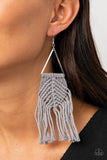 Macrame Jungle - Silver Earrings