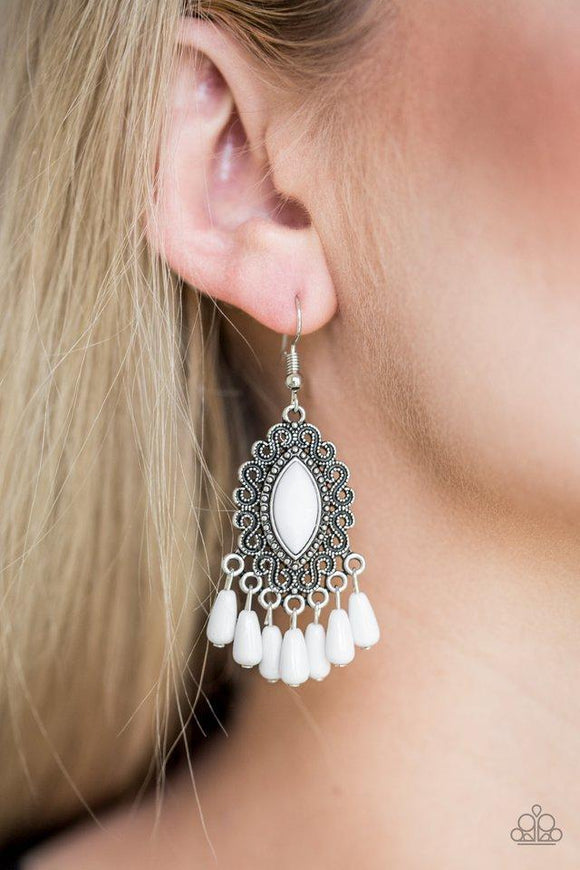 Private Villa - White Earrings