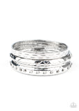 Revved Up Rhinestones - Silver Bracelet