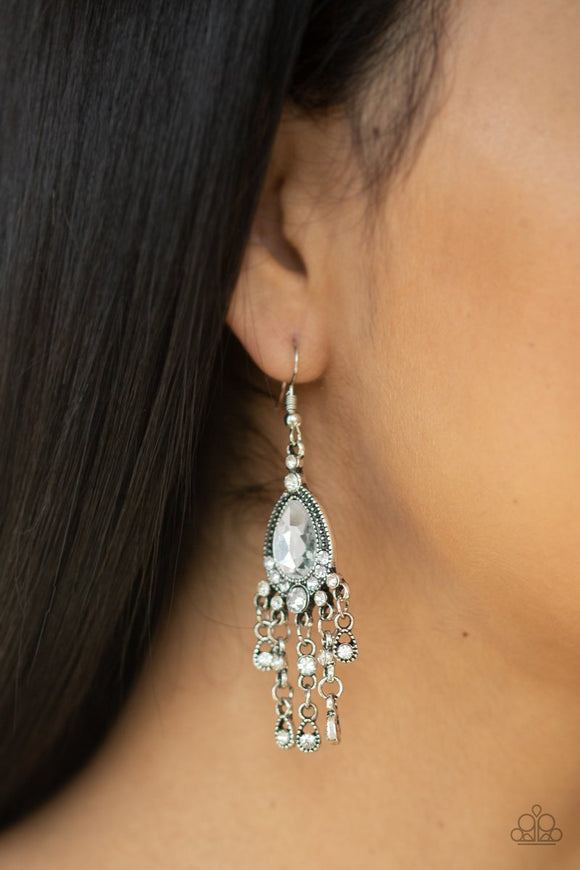 Bling Bliss - White Earrings