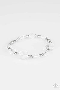 Starry-Eyed Elegance - White Bracelet