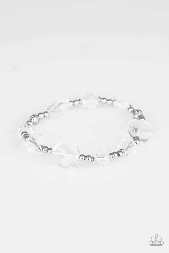 Starry-Eyed Elegance - White Bracelet