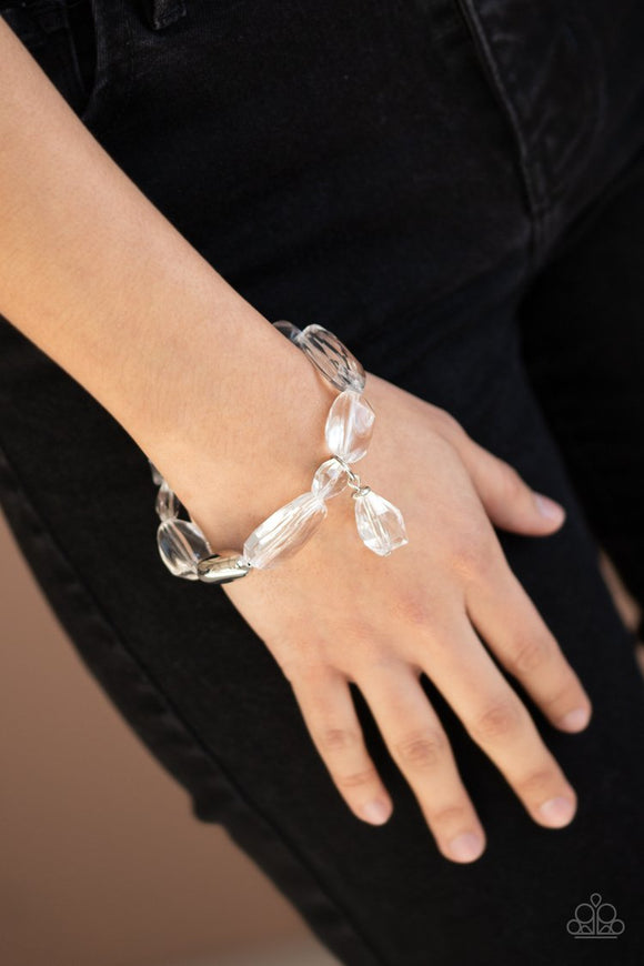 Gemstone Glamour - White Bracelet