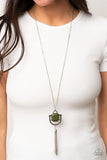 Funky Fringe - Green Necklace