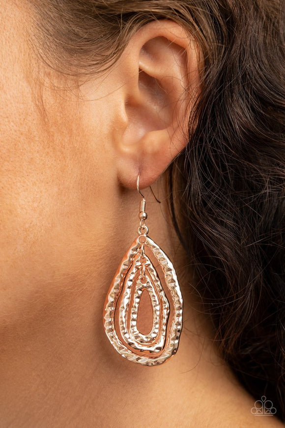 Metallic Meltdown - Rose Gold Earrings