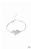 Heart-Stopping Shimmer - White Bracelet