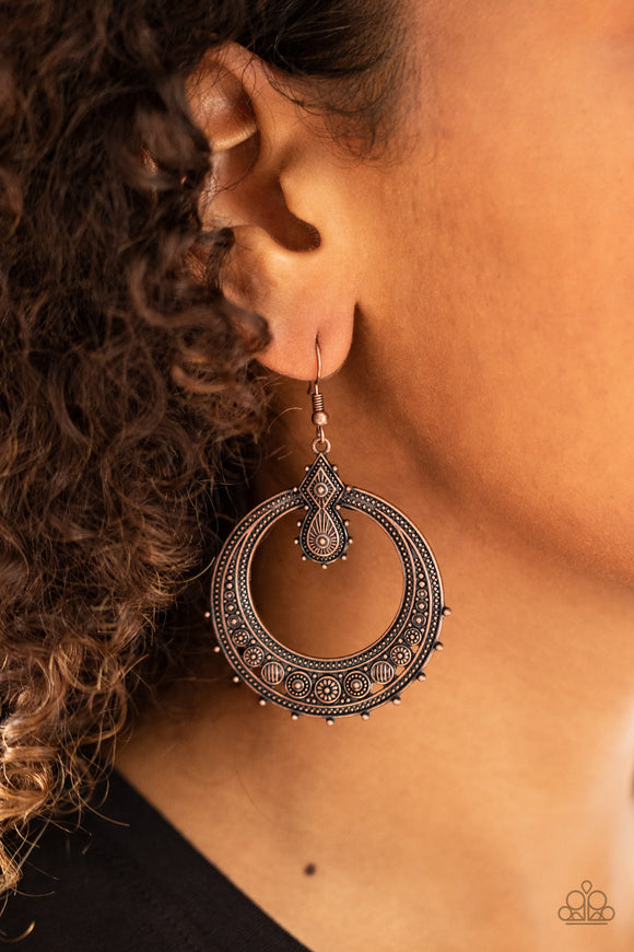 Solar Orbit - Copper Earrings