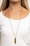 Set in GEMSTONE - Brass Necklace