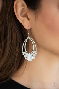 Look Into My Crystal Ball - White Earrings