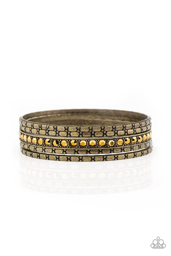 Glitzy Grunge - Brass Bracelet