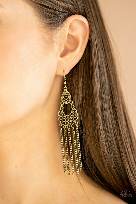 Insane Chain - Brass Earrings
