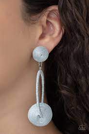 SOCIAL SPHERE SILVER POST EARRINGS