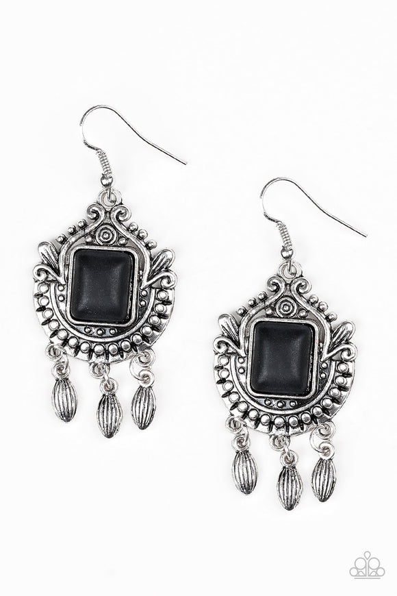 Open Pastures - Black Earrings