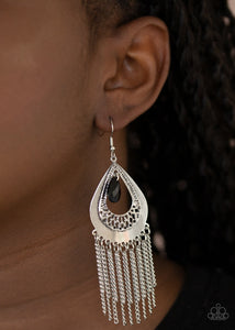 Scattered Storms - Black Earrings