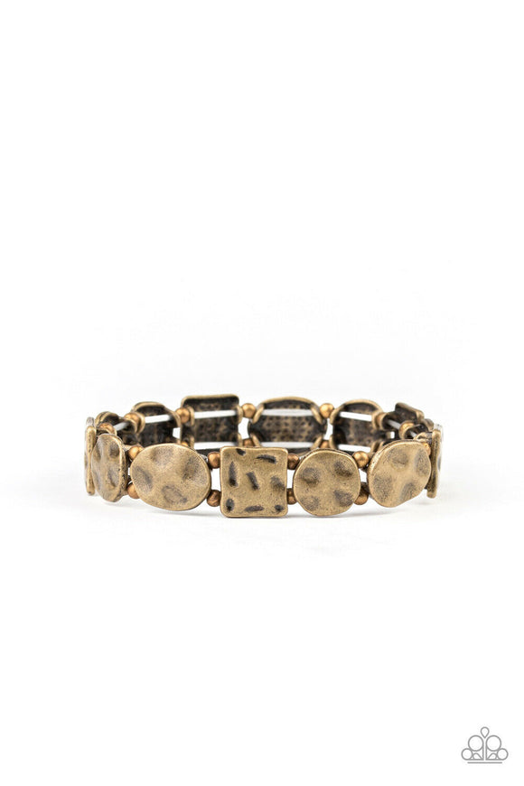 Hammered Harmony - Brass Bracelet