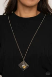 Timelessly Tilted - Yellow Necklace