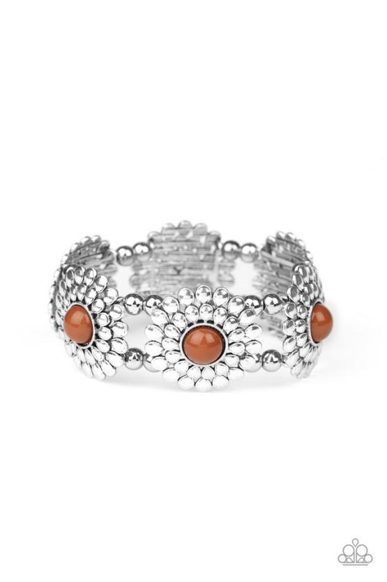 Bountiful Blossoms - Brown Bracelet