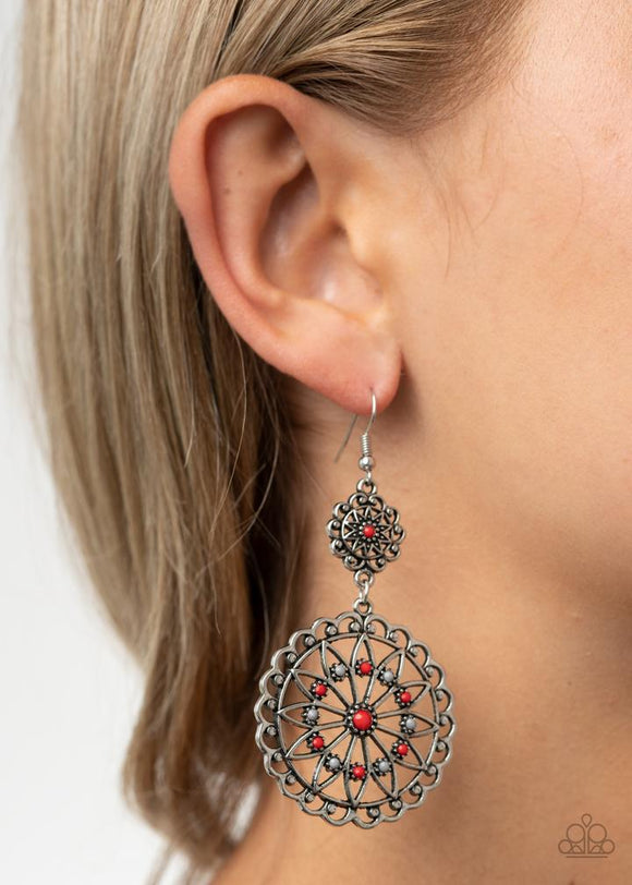 Beaded Brilliance - Red Earrings