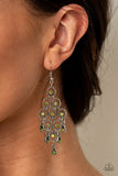 Chandelier Cameo - Green Earrings
