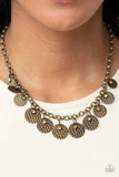Delightfully Dappled - Brass Necklace