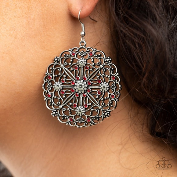 Oh Mandala - Red Earrings