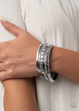 Revved Up Rhinestones - Silver Bracelet